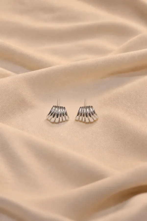 Platinum_Plated_925_Silver_Glossy_Ocean_Wave_Stud_Earrings_For_Women