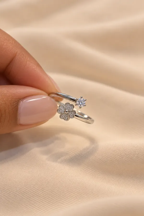 Platinum_Plated_925_Silver_Floral_CZ_Motif_Ring_For_Women