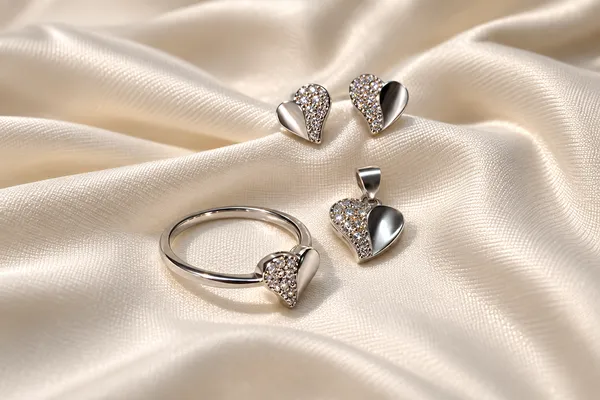 925_Silver_Heart_Shape_/_Half_Cz_Pave_Sparkle_Jewellery_Set_With_Ring