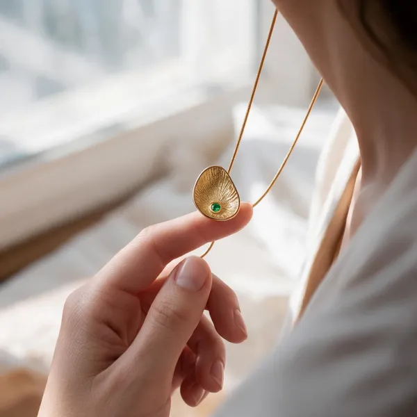 Gold_Tone_Textured_Pendant_Necklace_for_Women