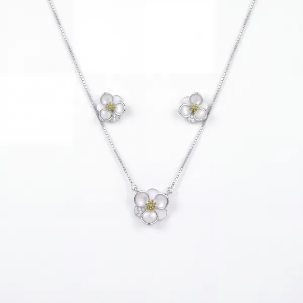 Silver-Toned_Floral_Necklace_And_Earrings_Set_for_Women