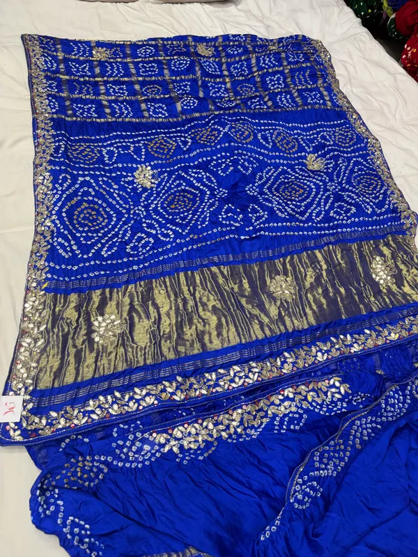 Blue_Bandhani_Embellished_Saree_For_Women