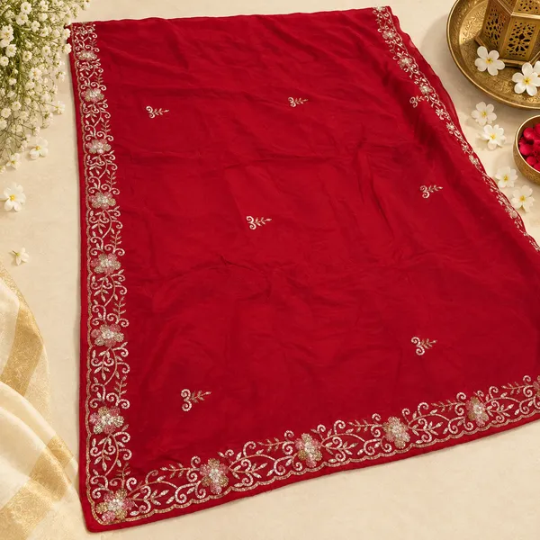 Red_Embroidered_Saree_For_Women