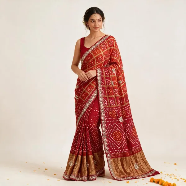 Red_Bandhani_Saree_For_Women