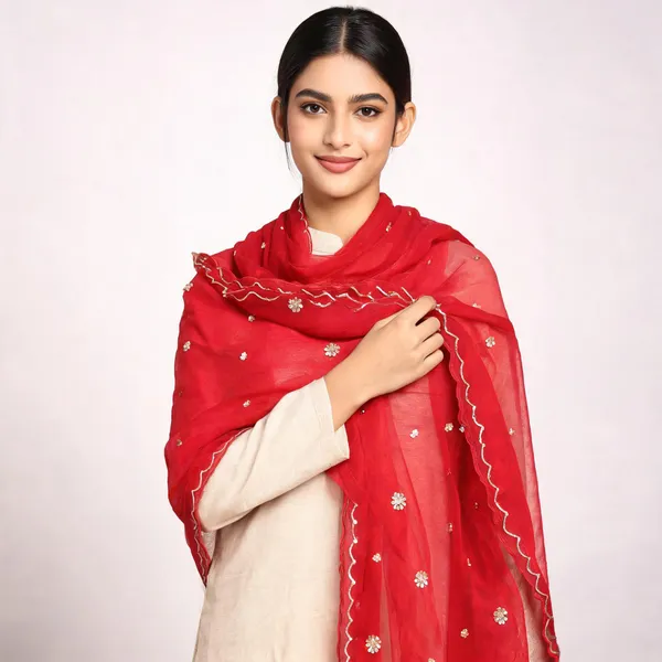 Red_Sheer_Embroidered_Dupatta_For_Women