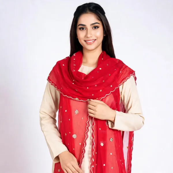 Red_Sheer_Embroidered_Dupatta_For_Women