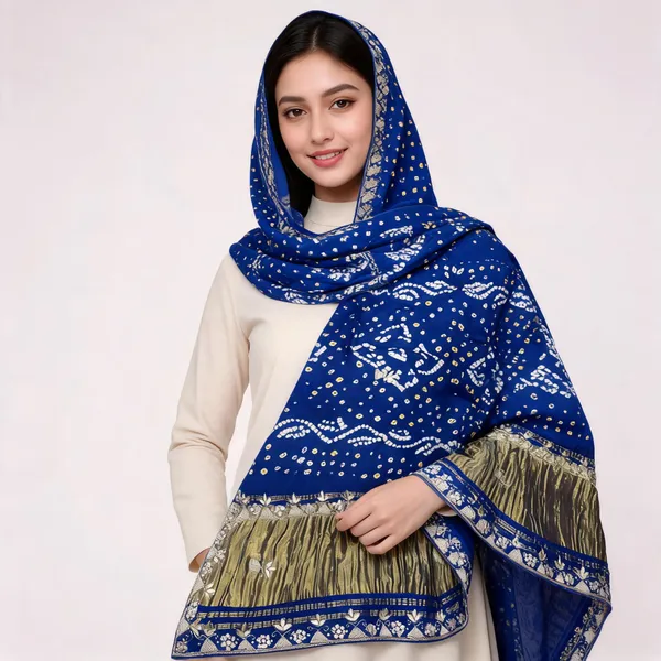 Blue_Embellished_Bandhani_Dupatta_For_Women