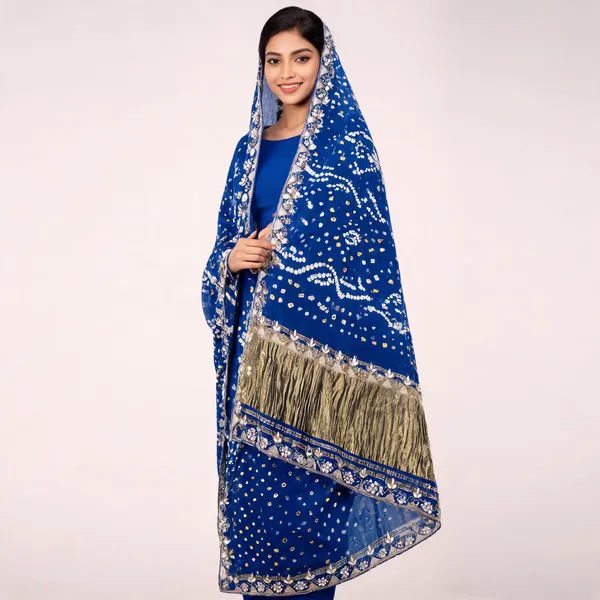 Blue_Embellished_Bandhani_Dupatta_For_Women