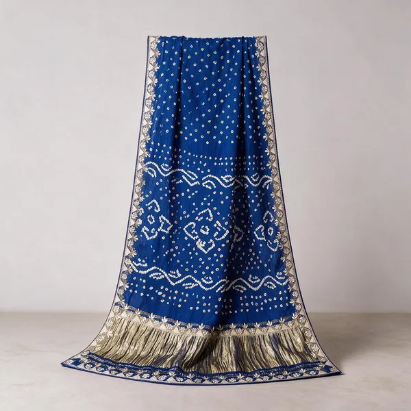 Blue_Embellished_Bandhani_Saree_For_Women