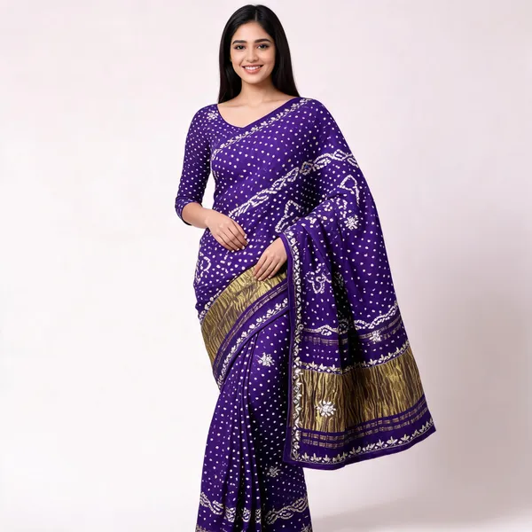 Purple_Bandhani_Print_Saree_For_Women