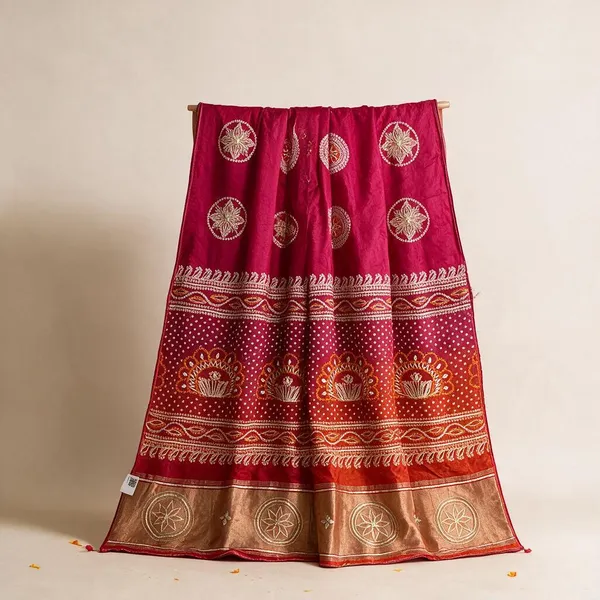 Red_Woven_Embroidered_Saree_For_Women