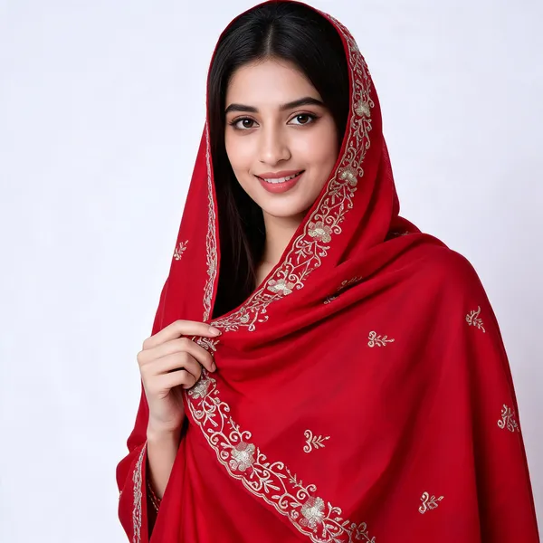 Red_Embroidered_Dupatta_For_Women