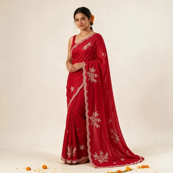 Red_Sheer_Embroidered_Saree_for_Women