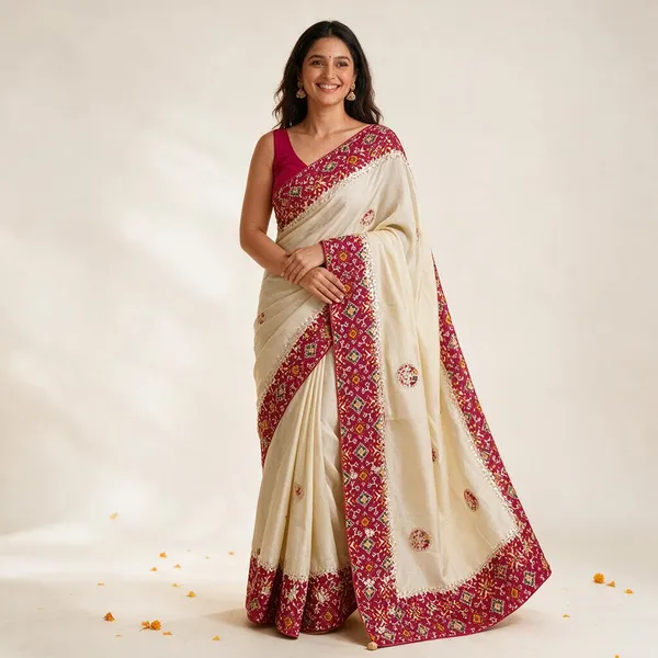 Cream_Embellished_Ethnic_Saree_for_Women