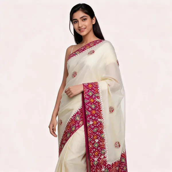 Cream_Embellished_Ethnic_Saree_for_Women