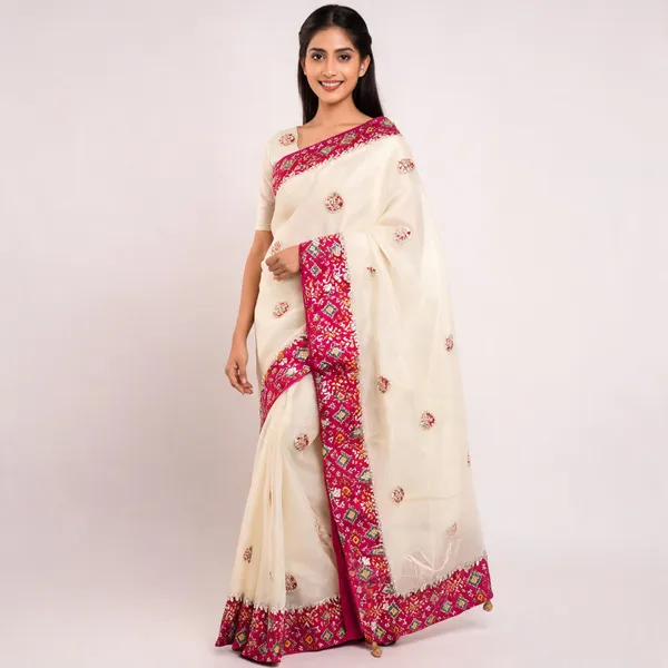 Cream_Embellished_Ethnic_Saree_for_Women