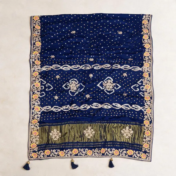 Blue_Embroidered_Traditional_Saree_For_Women