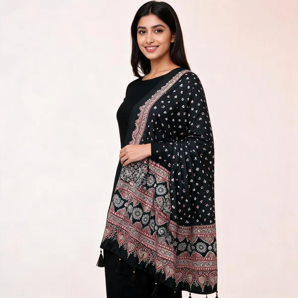 Black_Printed_Tassel_Dupatta_For_Women