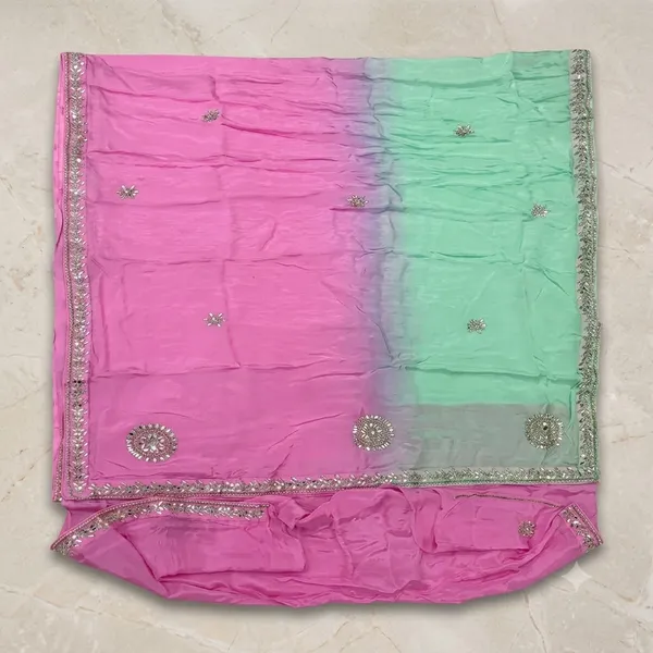 Pink_And_Mint_Embellished_Ombre_Saree_for_Women