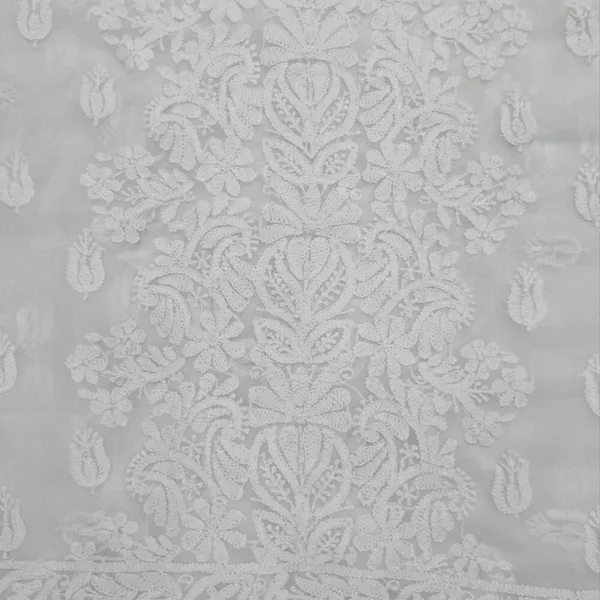 White_Hand_Embroidered_Soft_Chiffon_Unstitched_Garth_Chikankari_Suit_Set_With_Dupatta
