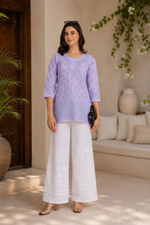 White_Hand_Embroidered_Pure_Cotton_Chikankari_Palazzo