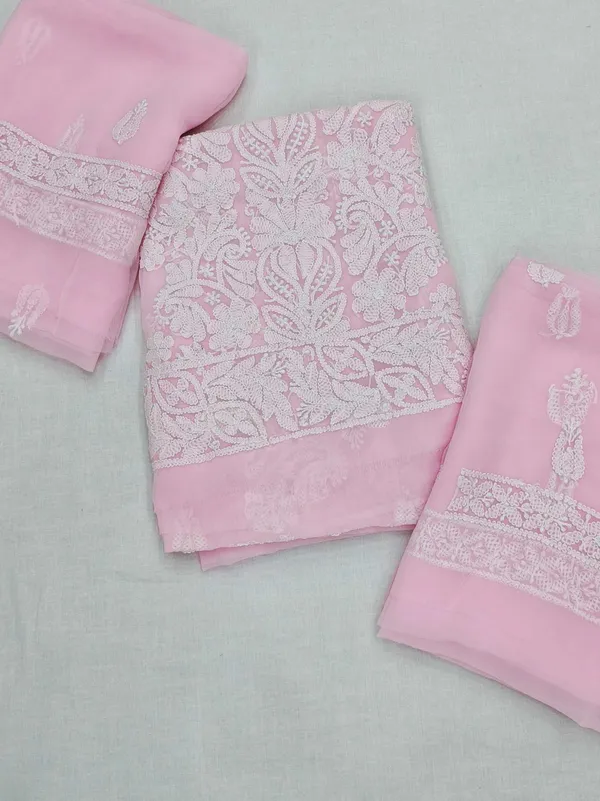 Blush_Pink_Hand_Embroidered_Soft_Chiffon_Unstitched_Garth_Chikankari_Suit_Set_With_Dupatta