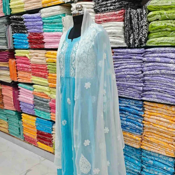 White_Hand_Embroidered_Lucknowi_Chikankari_Pure_Soft_Chiffon_Dupatta