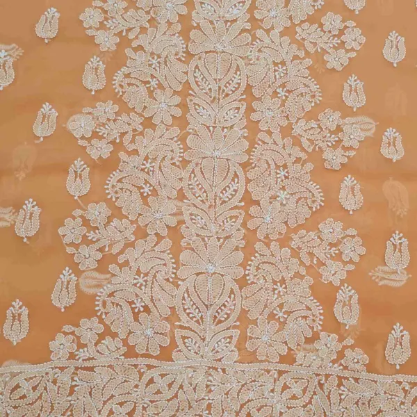 Soft_Peach_Hand_Embroidered_Soft_Chiffon_Unstitched_Garth_Chikankari_Suit_Set_With_Dupatta