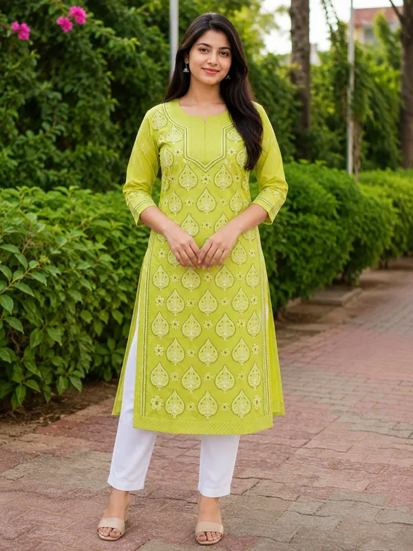 Fresh_Green_Voile_Cotton_Kurti