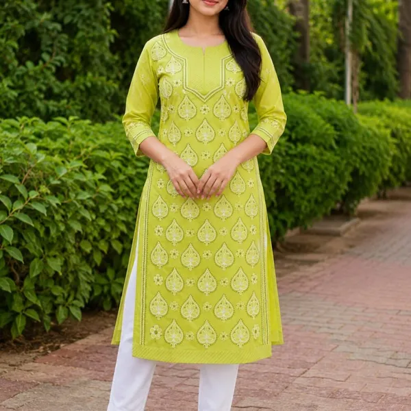 Fresh_Green_Voile_Cotton_Kurti