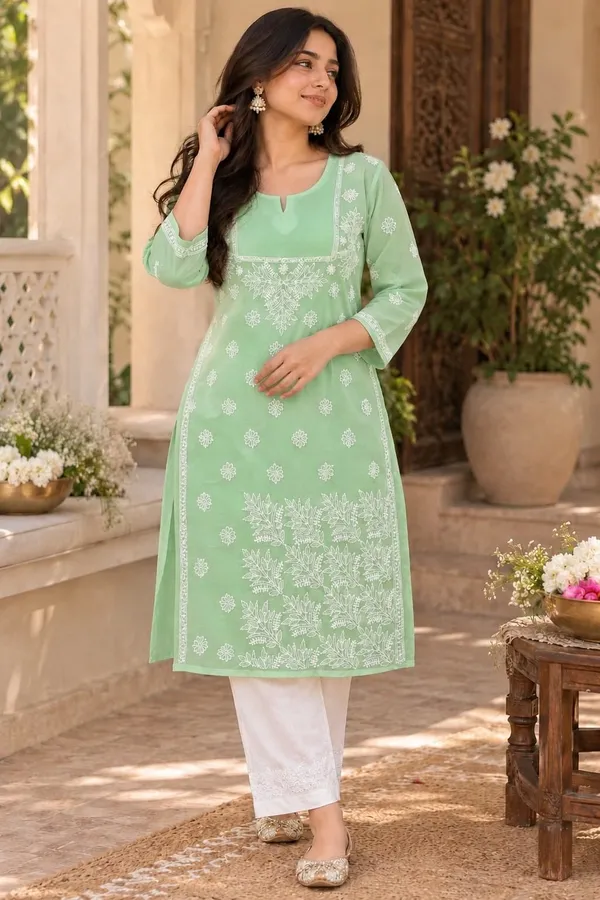 Mint_Green_Voile_Cotton_Kurti