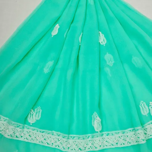 Sea_Green_Hand_Embroidered_Soft_Chiffon_Unstitched_Garth_Chikankari_Suit_Set_With_Dupatta