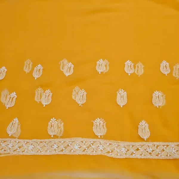 Mustard_Yellow_Hand_Embroidered_Soft_Chiffon_Unstitched_Garth_Chikankari_Suit_Set_With_Dupatta