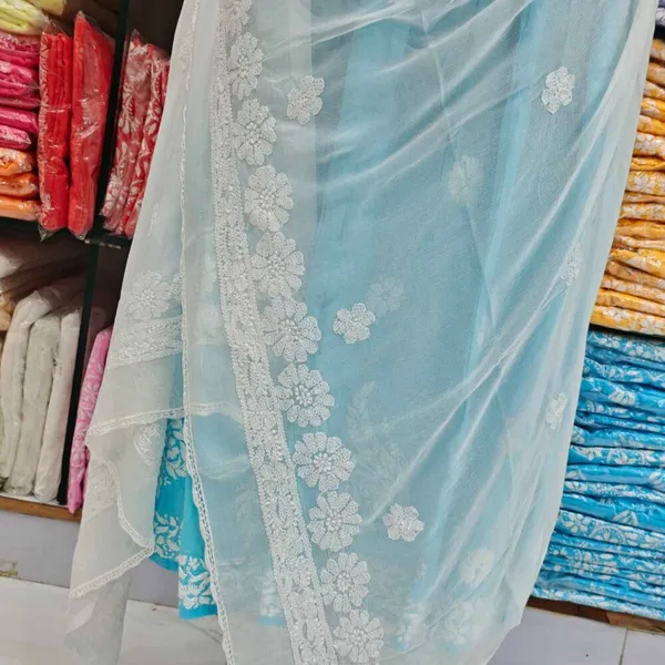 White_Hand_Embroidered_Lucknowi_Chikankari_Pure_Soft_Chiffon_Dupatta