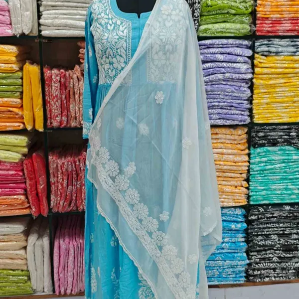 White_Hand_Embroidered_Lucknowi_Chikankari_Pure_Soft_Chiffon_Dupatta