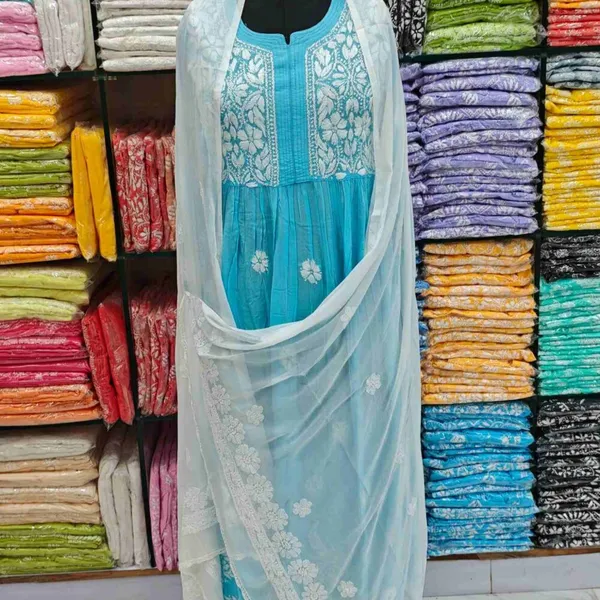White_Hand_Embroidered_Lucknowi_Chikankari_Pure_Soft_Chiffon_Dupatta