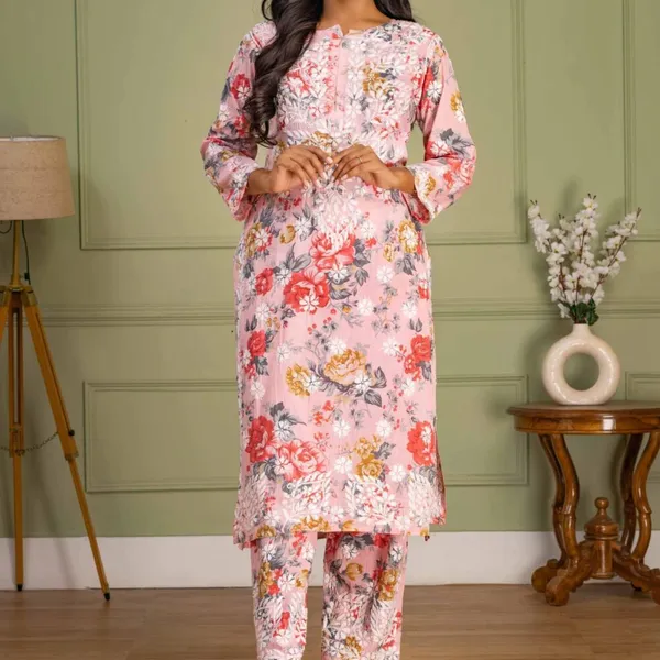 Light_Pink_Floral_Mul_Cotton_Kurti_Set