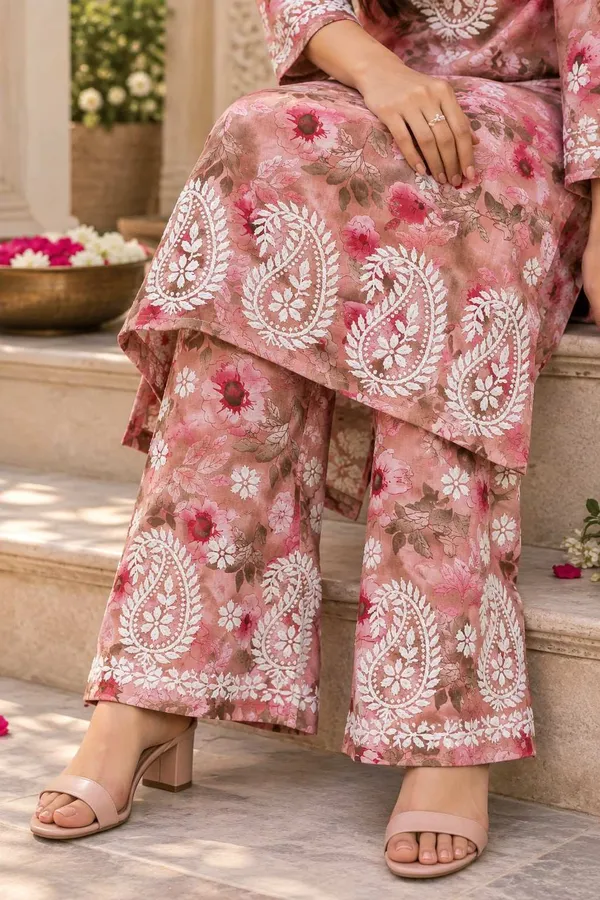 Blush_Pink__Handcrafted_Lucknowi_Chikan__Cotton_Kurti_Set