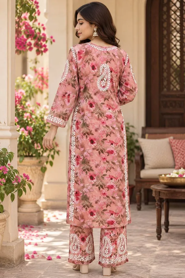 Blush_Pink__Handcrafted_Lucknowi_Chikan__Cotton_Kurti_Set
