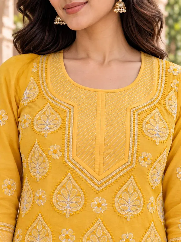 Marigold_Yellow_Voile_Cotton_Kurti