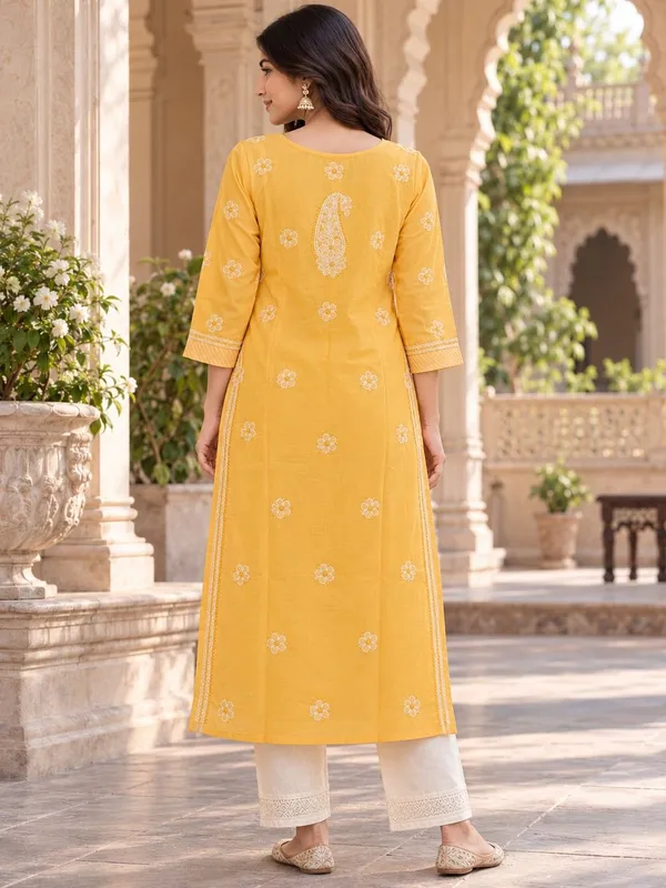 Marigold_Yellow_Voile_Cotton_Kurti