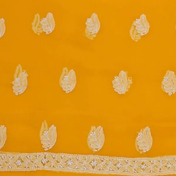 Mustard_Yellow_Hand_Embroidered_Soft_Chiffon_Unstitched_Leaf_Chikankari_Suit_Set_With_Dupatta