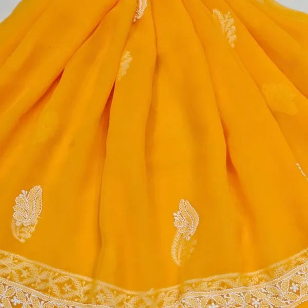 Mustard_Yellow_Hand_Embroidered_Soft_Chiffon_Unstitched_Leaf_Chikankari_Suit_Set_With_Dupatta