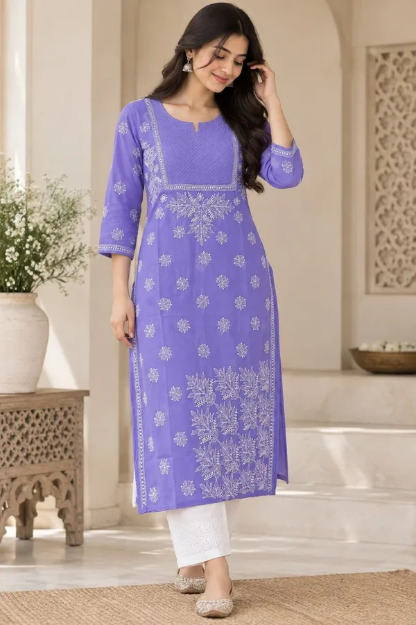 Lavender_Purple_Voile_Cotton_Kurti