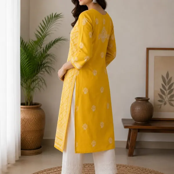 Mustard_Yellow_Kurti_Cotton_Full_Jaal_Work