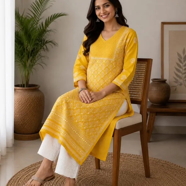 Mustard_Yellow_Kurti_Cotton_Full_Jaal_Work
