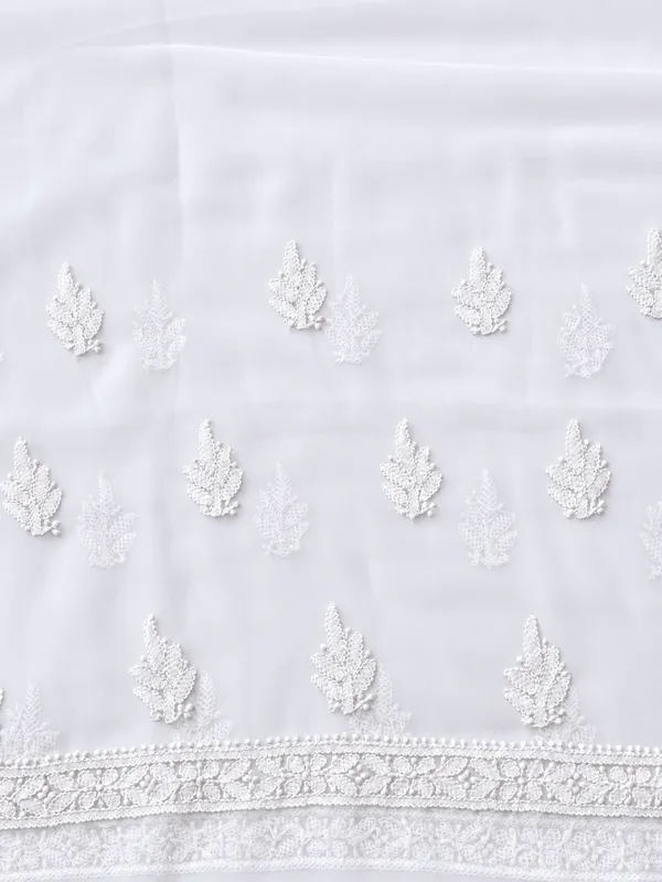 Snow_White_Hand_Crafted_Soft_Chiffon_Unstitched_Chikan_Suit_Set_Panel_Pattern