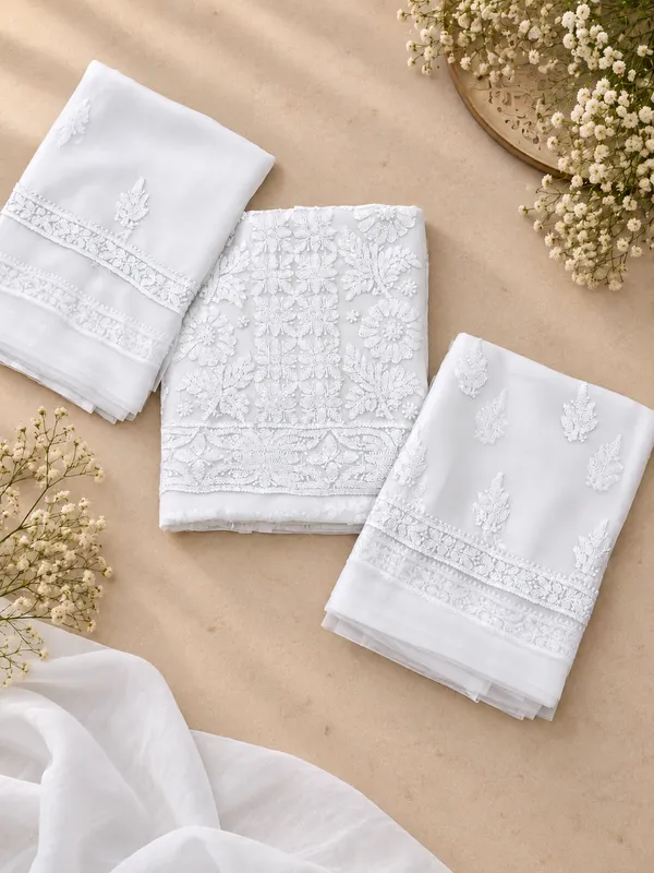 Snow_White_Hand_Crafted_Soft_Chiffon_Unstitched_Chikan_Suit_Set_Panel_Pattern