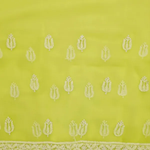 Lime_Green_Hand_Embroidered_Soft_Chiffon_Garth_Chikankari_Suit_Set_With_Dupatta