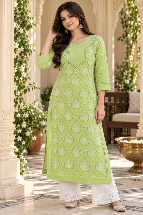 Pista_Green_Voile_Cotton_Kurti